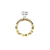 316L Surgical Steel Gold PVD Textured Pattern Septum Daith Hinged Clicker Hoop