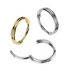 316L Surgical Steel Gold PVD Double Hoop Hinged Clicker Nose Ring