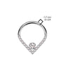 Implant Grade Titanium V Chevron with Single White CZ Hinged Clicker Hoop - Pierced Universe