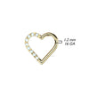 Implant Grade Titanium Gold PVD White Opal Heart Hinged Daith Clicker Hoop