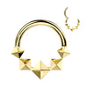 Implant Grade Titanium Pyramid Shaped Septum Hinged Clicker Hoop - Pierced Universe