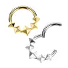 Implant Grade Titanium Pyramid Shaped Septum Hinged Clicker Hoop - Pierced Universe