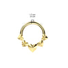 Implant Grade Titanium Gold PVD Heart Shaped Pointed Hinged Hoop Clicker