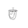 Implant Grade Titanium White Pave CZ Triple Chain Dangle Hinged Clicker Hoop