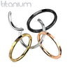 Implant Grade Titanium Gold PVD Faceted Edge Hinged Cartilage Clicker Hoop