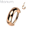 High Polished Implant Grade Titanium Rose Gold PVD Clicker Hinged Hoop