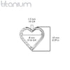 Implant Grade Titanium White CZ Heart Hinged Daith Clicker Hoop - Pierced Universe