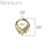 Implant Grade Titanium Gold PVD Multi Triangle Cuff Hinged Clicker Hoop