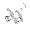 Pair of 316L Surgical Steel Curved White CZ Gem Earring Studs - Pierced Universe