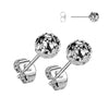 Pair of 316L Surgical Steel Hammered Ball Stud Earrings - Pierced Universe