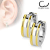 Pair of 316L Surgical Steel Thin Gold PVD Line Hoop Earrings