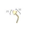 Implant Grade Titanium Gold PVD Heart L-Shaped Nose Ring Stud - Pierced Universe