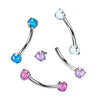 Implant Grade Titanium Purple Opal Internally Threaded Curved Barbell