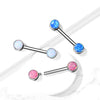 Implant Grade Titanium Rose Gold PVD Internally Threaded Purple Opal Nipple Barbell - Pierced Universe