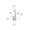 Implant Grade Titanium Aurora Borealis CZ Squared Gem Belly Ring