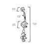 Implant Grade Titanium Aqua CZ Bezel Dainty Circle Cluster Dangle Belly Ring