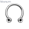 High Polished Implant Grade Solid Titanium Internally Threaded Horseshoe - Pierced Universe