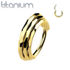 Implant Grade Titanium Gold PVD Triple Layer Hinged Clicker Hoop - Pierced Universe