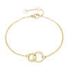 Stainless Steel Gold PVD Double Hoop Chain Bracelet - Pierced Universe