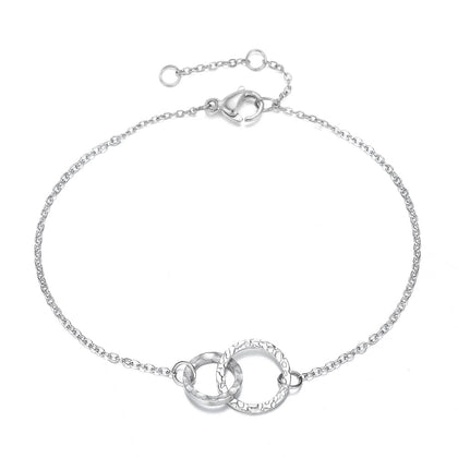 Stainless Steel Double Hoop Chain Bracelet - Pierced Universe