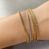 Stainless Steel Gold PVD Cauliflower Rope Glitter Chain Bracelet - Pierced Universe