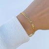 Stainless Steel Gold PVD Figaro Chain Bracelet - Pierced Universe