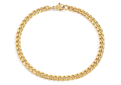 Stainless Steel Gold PVD Cuban Link Chain Bracelet - Pierced Universe