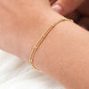 Stainless Steel Gold PVD Satellite Link Bracelet - Pierced Universe