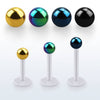 Acrylic Bio Flex Labret with PVD Plated Steel Ball - Pierced Universe