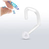 Acrylic Clear BioFlex Corkscrew Nose Ring Stud Retainer - Pierced Universe