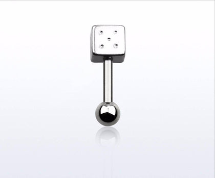 Ball Back Surgical Steel Dice Ear Cartilage Tragus Barbell Ring