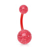 Bioflex Bar with Glitter Acrylic Balls Belly Button Ring - Pierced Universe