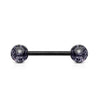 Black Glitter Acrylic Straight Barbell - Pierced Universe