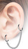 Black PVD Surgical Steel Chain Link Double Hoop Earring - Pierced Universe