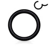 Black Surgical Steel Hinged Clicker CBR Helix Tragus Cartilage Septum Hoop Ring - Pierced Universe