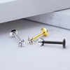 Black Surgical Steel Triangle White CZ Internally Threaded Labret