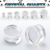 Clear Crystal Quartz Stone Double Flared Ear Plugs - Pierced Universe