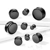 Double Flared Black Onyx Stone Plugs - Pierced Universe