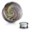 Double Flared Galaxy Swirl Glass Ear Gauges Plugs - Pierced Universe