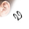 Fake 2 Hoop Clip On Cartilage Piercing - Pierced Universe