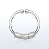 Fake Faux Clip On 925 Sterling Silver Wire Spring Nose Hoop Ring - Pierced Universe