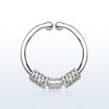 Fake Faux Clip On Tribal 925 Sterling Silver Nose Hoop Ring