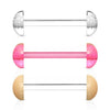 Flexible Acrylic Straight Barbell Tongue Ring with Dome Half-Ball Ends - Pierced Universe