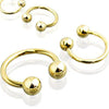 Gold Plated Surgical Steel Circular Horseshoe Tragus Cartilage Barbell with Ball Ends - Pierced Universe