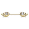 Gold Plated Surgical Steel CZ Paved Angel Wing Nipple Ring - Pierced Universe