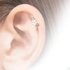 Gold Plated Surgical Steel Flower CZ Vine Helix Barbell - Pierced Universe