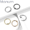 Gold PVD High Polished Implant Grade Titanium Easy Bend Nose, Cartilage Hoop Ring with Fixed Ball - Pierced Universe