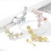 Gold PVD Surgical Steel Flower White CZ Curve Along Ear Cartilage Labret - Pierced Universe