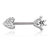 Heart & Arrow CZ Nipple Ring Barbell - Pierced Universe