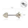 Heart & Arrow CZ Nipple Ring Barbell - Pierced Universe